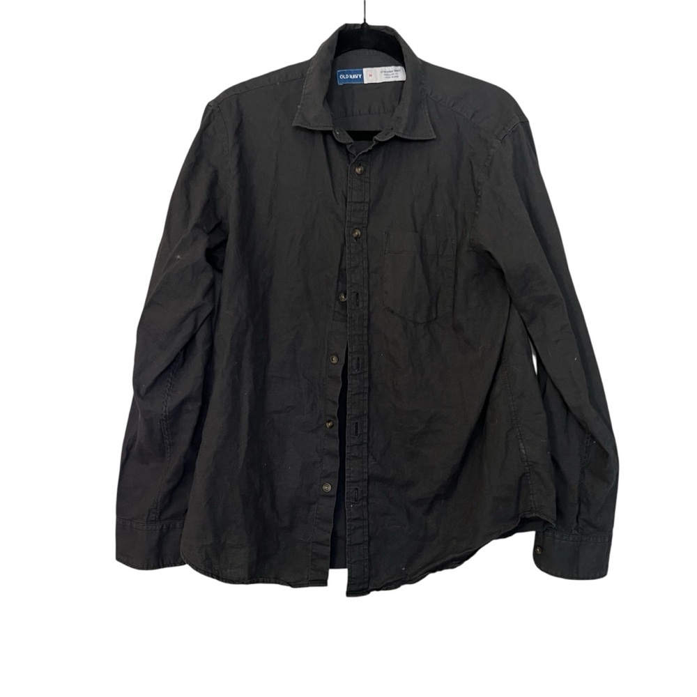 Old Navy men’s Black linen everyday Button-Up Shirt